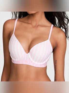 Victoria’s Secret Perfect Shape Cotton Exploded Logo Push-Up Bra